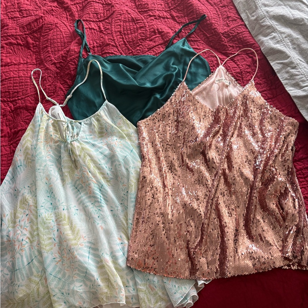Sequin and Floral Camisole Set
